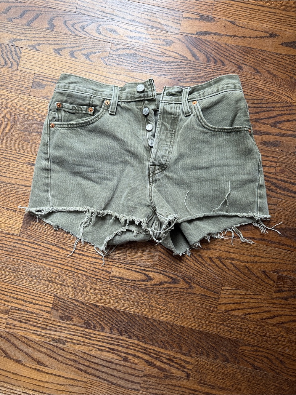 Levi’s 501 green Jean shorts
